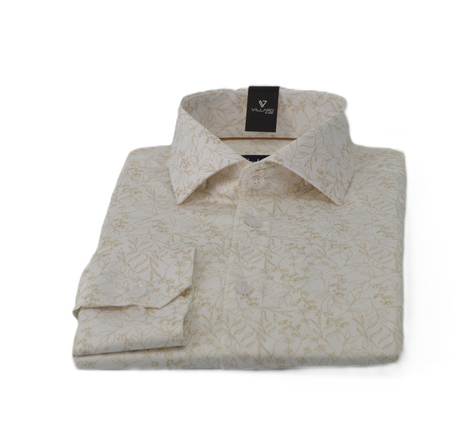 Beżowa Koszula w kwiaty VILLARO K041DSA